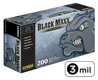 Black Maxx Thin Nitrile Exam Gloves- Sold by the Case (10 boxes/case)