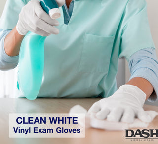 Nuvo White Vinyl Exam Gloves- Sold by the Case (10 boxes/case)