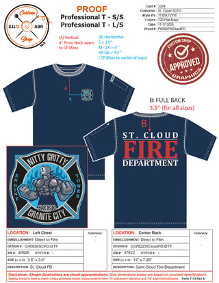 CUSTOM - ST. CLOUD FD - STATION 1 - SHORT OR LONG SLEEVE - FIRE NAVY