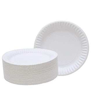 Concession Essentials 9 Inch Paper Plate Uncoated Plates White, 200ct