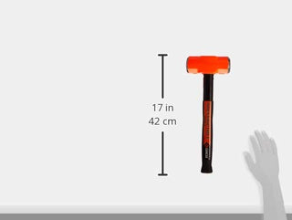 Groz 8 lb Sledge Hammer with Indestructible Steel Handle, 16" Professional Demolition Hammer with Vibration-Reducing Grip, Unbreakable Design for Construction and Metal Work (34523)