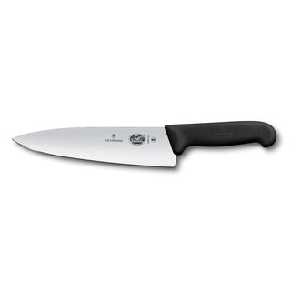 Victorinox Fibrox Pro Chef’s Knife, 8 Inch - Swiss Army Kitchen Knife, High Carbon Stainless Steel Blade, Non-Slip Fibrox Handle, Dishwasher Safe, Black