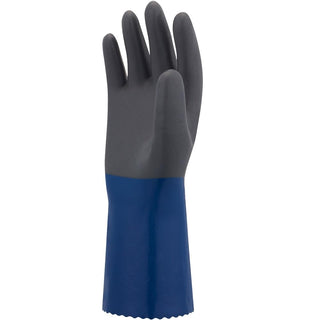 SHOWA CS710 Foamed Nitrile Chemical Resistant Safety Glove with Poly Liner, 12" Length, XX-Large (12 Pair)