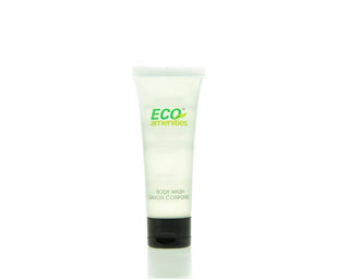 ECO Amenities Travel Size 1oz Body Wash (BULK 200 Pack) - 30ml Hotel Supplies for Guests - Green Tea Scent Eco for woman, for men, Biodegradable Container