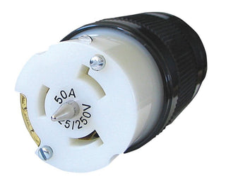 Marinco CS6364N 50 Amp 125 Volt/250 Volt Generator Connector (Female) — Straight Blade Twist Locking Plug — 3 Pole 4 Wire — UL Listed & CSA Certified