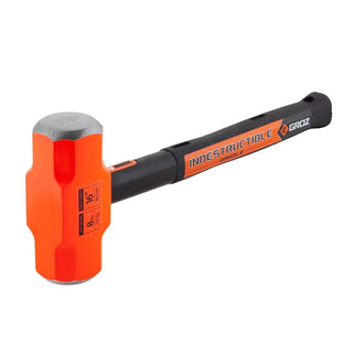 Groz 8 lb Sledge Hammer with Indestructible Steel Handle, 16" Professional Demolition Hammer with Vibration-Reducing Grip, Unbreakable Design for Construction and Metal Work (34523)