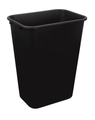 Amazon Basics Rectangular Commercial Office Wastebasket, Easy to Clean, Space-Saving, 10 Gallon, Black