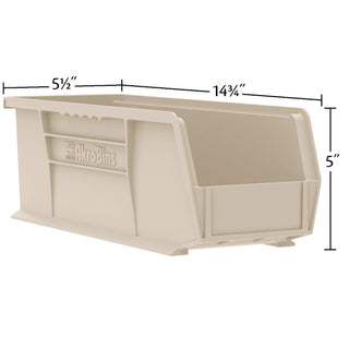 Akro-Mils 30234 AkroBins Plastic Storage Bins, Space-Saving Stackable Bins for Garage, Pantry, Craft Organization, 15" x 5" x 5", Clear, 12-Pack