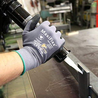 MaxiFlex 34-874 Ultimate Foam Nitrile Palm Coated Gloves, Gray - Large (Pack of 12 - Dozen)