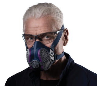 GVS Elipse P100 Dust Half Mask Respirator with replaceable and reusable filters included, Blue
