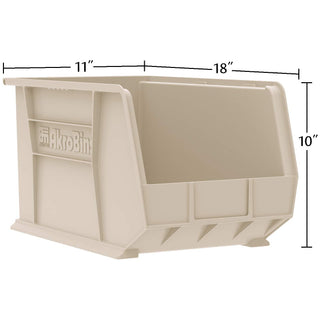Akro-Mils 30260 AkroBins Plastic Storage Bins, Space-Saving Stackable Bins for Garage, Pantry, Craft Organization, 18" x 11" x 10", Clear, 6-Pack