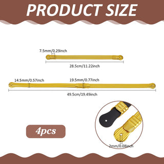 BENECREAT 4Pcs PU Leather Hat Band, Officer Visor Crusher Cap Band, Adjustable Hat Strap for Cowboy Hats, Military, Golf