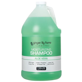 Ginger Lily Farms Club & Fitness Moisturizing Shampoo for All Hair Types, 100% Vegan & Cruelty-Free, Aloe Vera Scent, 1 Gallon (128 fl oz) Refill (Pack of 4)