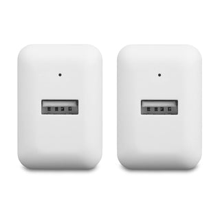 Amazon Basics 12W One-Port USB-A Wall Charger (2.4A), Portable, for Phones (iPhone 16/15/14/13/12/11/X, Samsung, and more), 2-Pack, White