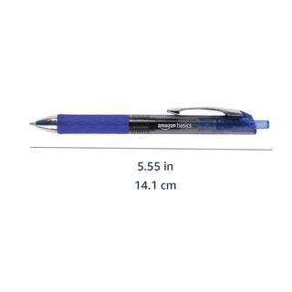 Amazon Basics Retractable Gel Pens, Fine Point 0.7mm, Smooth Writing, No-Smear Ink, Blue, 12-Pack