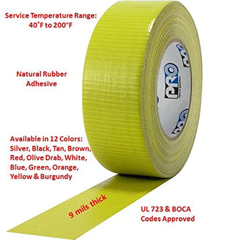 ProTapes Pro Duct 110 PE-Coated Cloth General Purpose Duct Tape, 60 yds Length x 2" Width, Red (Pack of 1)