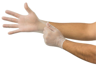 Ansell Microflex V28 Disposable Powder-Free Vinyl Gloves for Food Processing, Light Cleaning w/Smooth Surface - Med, Natural (Case of 1000)