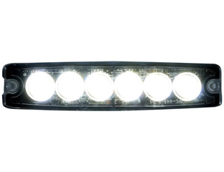 Buyers Products 8892201 5 Inch White LED Strobe Light, Ultra‑Thin Surface Mount Warning Light, 6 LEDs, 23 Flash Patterns, Aluminum Housing, IPX8 Waterproof, for Trucks and Utility Vehicles