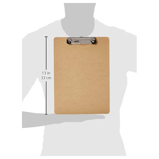 Amazon Basics Hardboard Office Clipboard, Letter Size, 9" x 12.5", Brown, 12-Pack