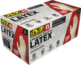 Mechanix Wear 7 Mil Heavy Duty Latex Disposable Gloves - Auto Repair Oil & Grease Proof Industrial Gloves - Chemical Resistant - Powder-Free - X-Large - White - 100 Pack