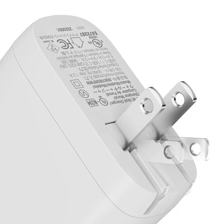 Amazon Basics 36W Dual Port USB-C Wall Charger with Power Delivery, Foldable Plug, for Tablets and Phones, Apple Watch, White, 2.34 x 1.09 x 2.21 in (PD36U-2TNB)