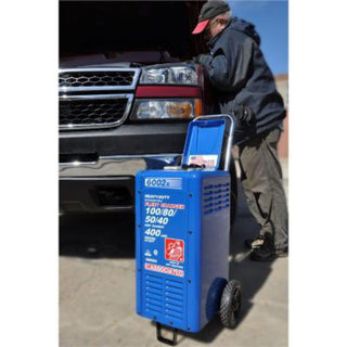 Associated Equipments 6002B 6/12/18/24V 100/80/50/40 Amp 400 Amp Charger Cranking Assist with Wheels