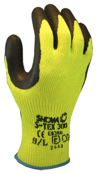 SHOWA S-TEX 300 Natural Rubber Latex Palm Coated A4 Cut Resistant Safety Glove with Stainless Steel/Poly Liner, 10-Gauge, X-Large (12 Pair)