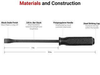 TEKTON 12 Inch Angled End Handled Pry Bar | LSQ42012 | Made in USA