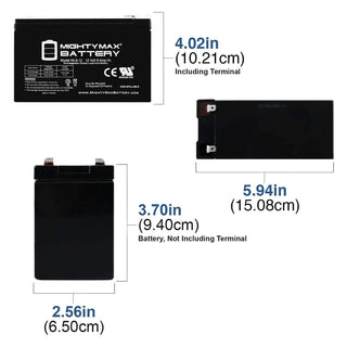 ML9-12 - 12 Volt 9 AH, F2 Terminal, Rechargeable SLA AGM Battery,Pack of 1