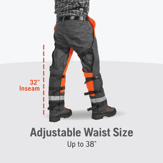 Husqvarna unisex adult 36-38 In. Orange/Gray Tech. Technical Chaps, Orange, 36 to 38-Inch US, Gifts for Men