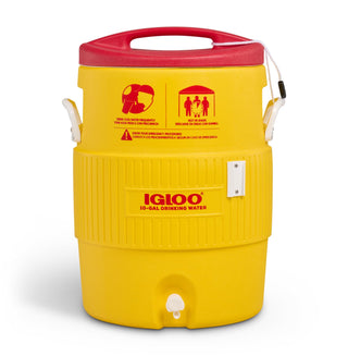 Igloo 10 gallon Industrial Beverage Cooler, Yellow/Red/White