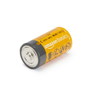 Amazon Basics C Cell Alkaline All-Purpose Batteries, 1.5 Volt, Long-Lasting Reliable Power, 5-Year Shelf Life, 12-Pack