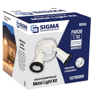 Sigma Engineered Solutions Weatherproof 16795WH Round Floodlight Kit, White