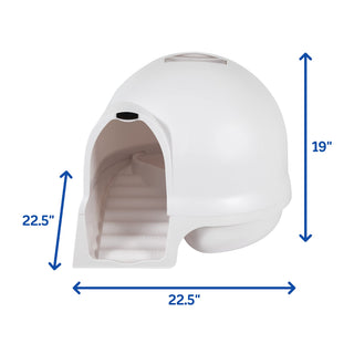 Petmate Booda Clean Step Cat Litter Box Dome (Made in the USA with 95% Recycled Materials)- Pearl White, Made in USA