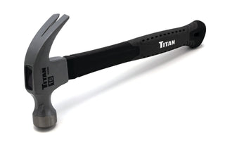 Titan 63020 16oz Claw Hammer, Forged Steel Head, 13" Shock Absorbing Fiberglass Handle with Textured Grip