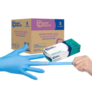 Safe Health Nitrile Exam Gloves – Medium, Latex-Free, Powder-Free, Case of 1000, 3.5 mil Blue Disposable Gloves, Textured Fingertips – Medical Grade, Food, Cleaning, Tattoo Use