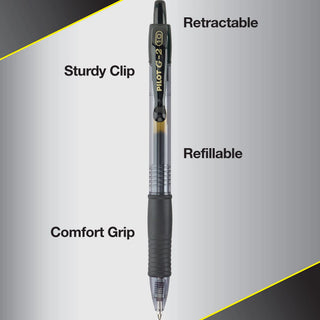 PILOT G2 Premium Refillable & Retractable Rolling Ball Gel Pens, Bold Point, Blue Ink, 12-Pack (31257)
