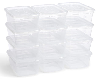 Rubbermaid Cleverstore 6 Qt Clear Storage Bins with Lids, 12-Pack, Stackable, BPA-Free, Made in USA