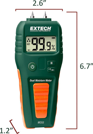 Extech MO55 Combination Pin Pinless Moisture Meter Accurate Non‑Invasive and Destructive Measurements for Restoration and Building Diagnostics