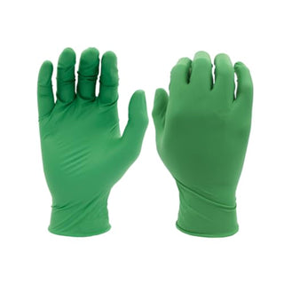 SHOWA 6110PF Sustainable EBT Latex-Free, Powder-Free, Nitrile Disposable Single Use Safety Gloves, 4 Mil, 9.5" Length, X-Small (1 Box/100 Gloves)