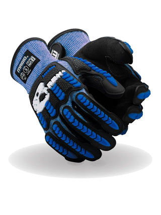 MAGID T-REX Flex Series ANSI A6 AeroDex Shell Impact Glove, 1 Pair, NitriX Coated Palm, Size 7/S, Blue, TRX685