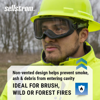 Sellstrom Odyssey II Wildland Fire Safety Goggles - Anti-Fog, Anti-Scratch Eye Protection Goggles for Men & Women - FR Strap, fits over Glasses, ANSI Z87.1