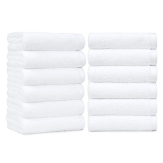 Amazon Basics Soft and Thick Cotton Hand Towels for Bath, Kitchen, Gym, 16 x 26 in, White, 12-Pack