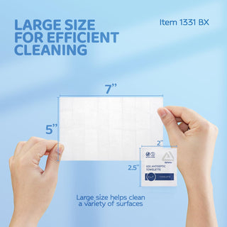 Dynarex DynaSafety BZK Antiseptic Towelettes - Sterile, Alcohol and Fragrance Free, Gentle Cleansing, Safe on Minor Wounds - 5" x 7" - Case of 1000