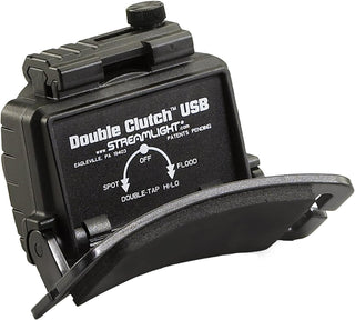 Streamlight 61603 Double Clutch USB 125-Lumen Multi-Fuel LED Headlamp with 120V AC Charging System, Elastic Head Strap, Rubber Hard Hat Strap, and USB Cable, Black
