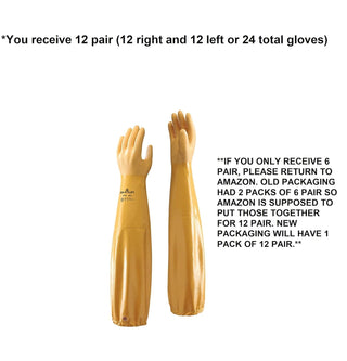 SHOWA Atlas 772 Double Nitrile Coated Full-Arm Chemical Resistant Safety Glove with Cotton/Poly Liner, 20 Mil Thick, 26" Length, Large (12 Pair)