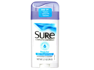 SURE, Antiperspirant Deodorant, Solid, Regular, 2.6 oz., (6 Pack)