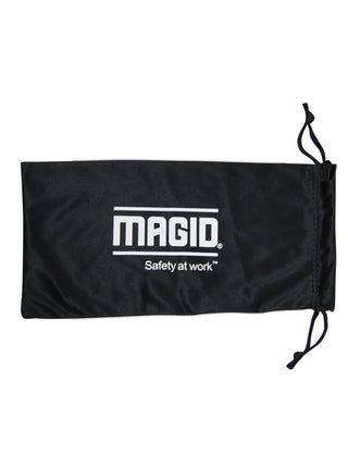 MAGID Y50 Safety Glasses for Construction | Black Frame — 1 Pair, Blue Blocking Lens | Side Shields, ANSI Z87.1+, Anti-Fog, Scratch-Resistant, 99.9% UV Protection, Polycarbonate Lens
