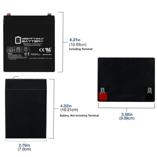 Mighty Max Battery ML5-12 - 12 Volt 5 AH, F1 Terminal, Rechargeable SLA AGM Battery