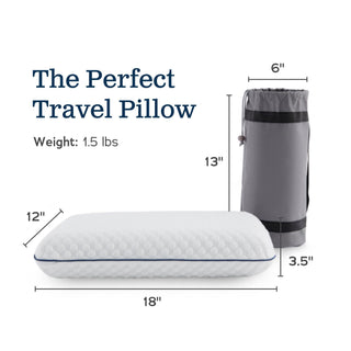 Weekender Gel Memory Foam Camping Pillow - Travel Essentials & Must Haves - Camping Gear & Accessories - Contouring Neck Support - Small Size Compatible for Car, Airplane, and Beach - 1 Pack